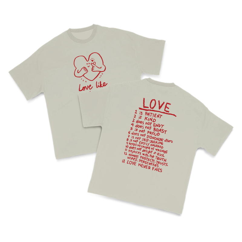 Love Like Jesus Cutie Heart Print T-shirt - Warm Grey - US16-18(2XL) - image 5