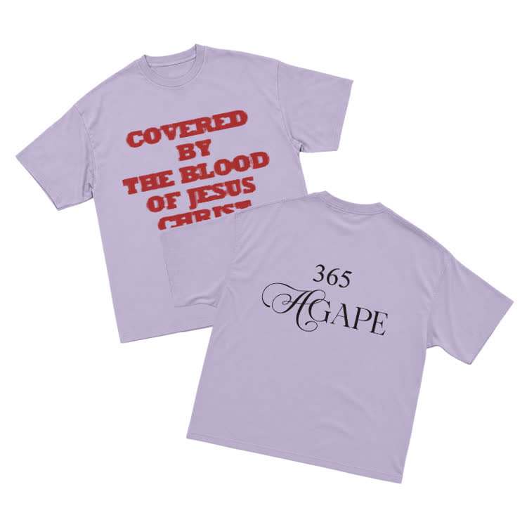 365 Agape Faith Graphic Streetwear T-Shirt - Purple - US16-18(2XL) - image 7