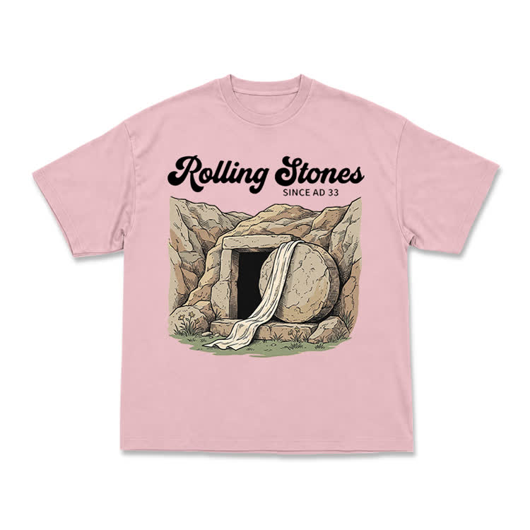 Vintage Rolling Stones Cave Graphic T-Shirt - Pink - US16-18(2XL) - image 7