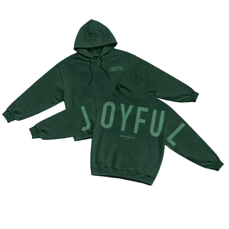 Unisex Joyful Romans 12:12 Print Hoodie - Green - US16-18(2XL) - image 15