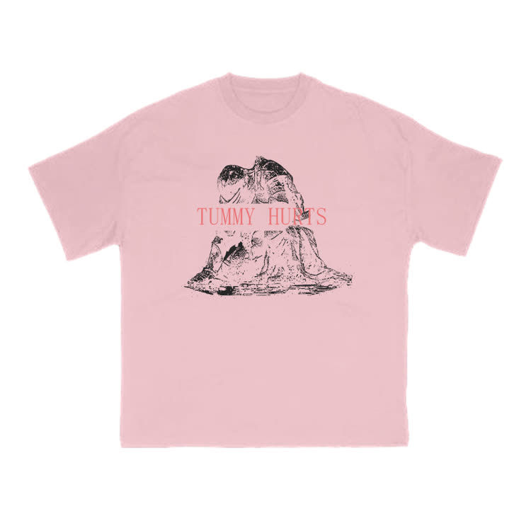 Tummy Hurts Print T-shirt - Pink - US16-18(2XL) - image 12