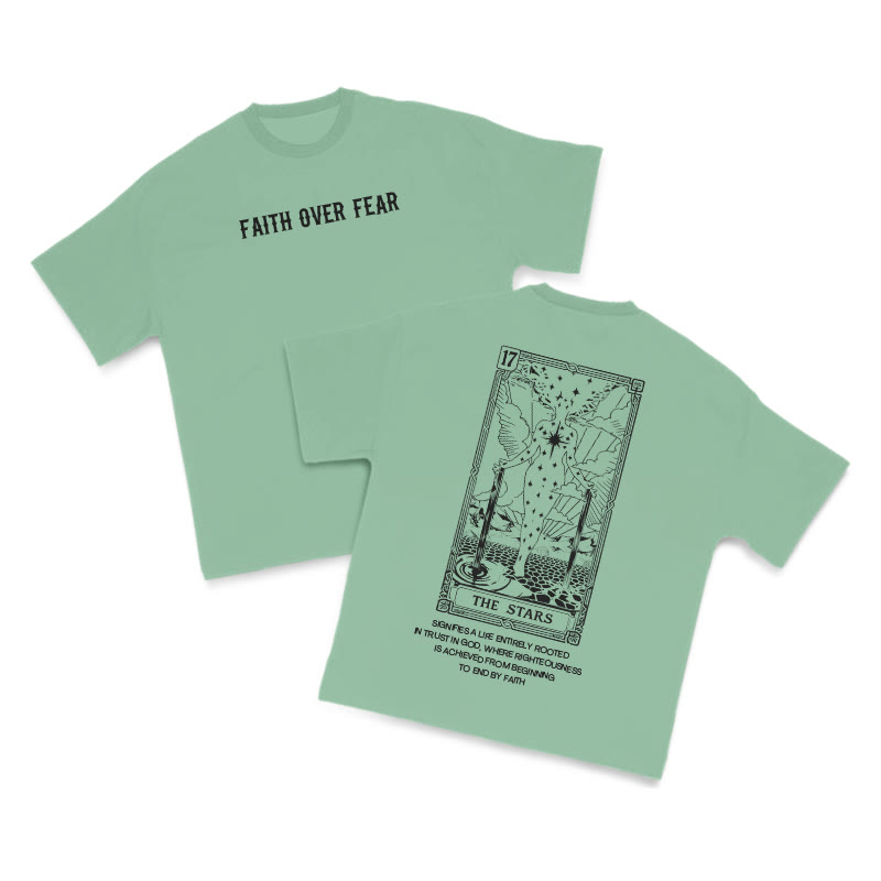 Faith Over Fear Tarot 17 The Star Print T-shirt - image 9