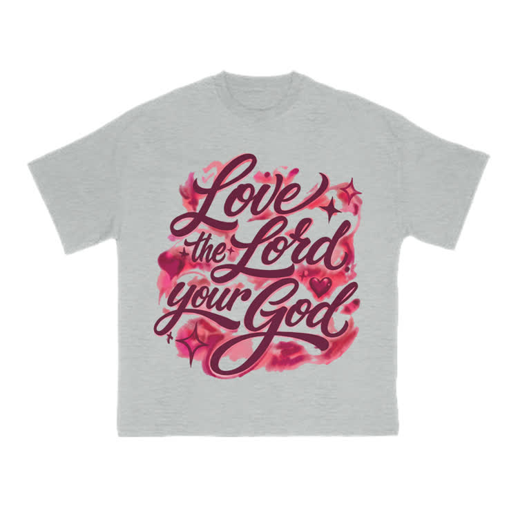 Love The Lord Your God Print T-shirt - Grey - US16-18(2XL) - image 3