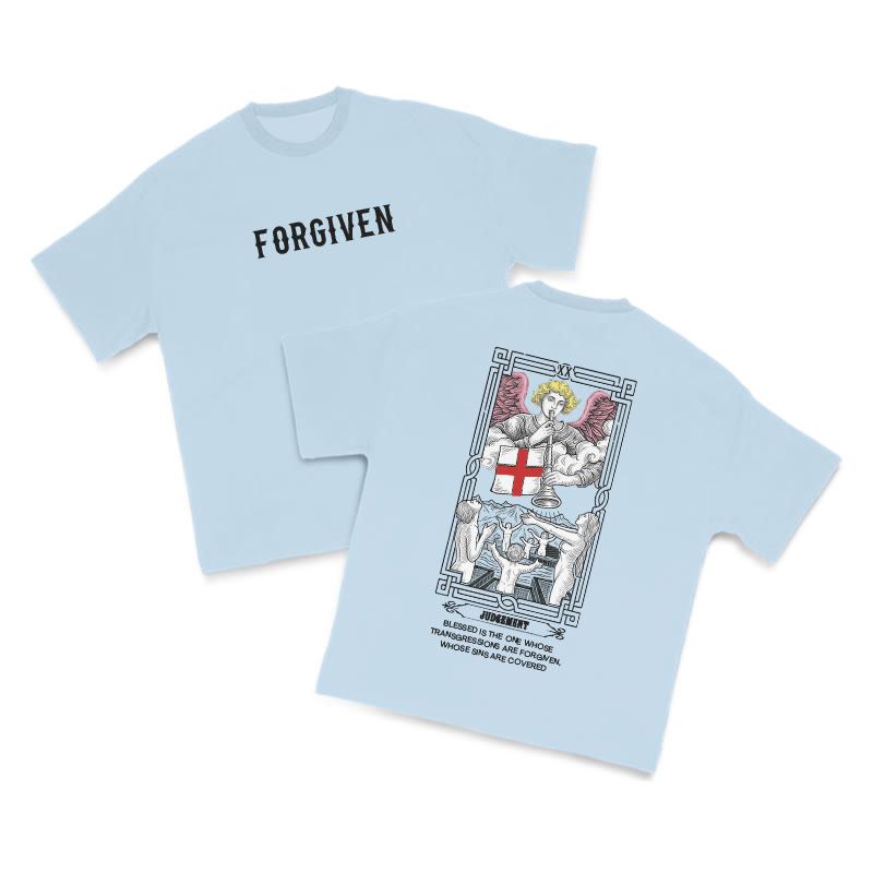 Tarot Judgement Forgiven Print T-shirt - Light Blue - US16-18(2XL) - image 7