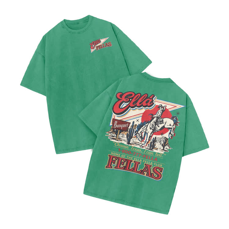 Vintage Western Rider Graphic Print Acid Washed T-shirt - Green - US20-22(3XL) - image 6
