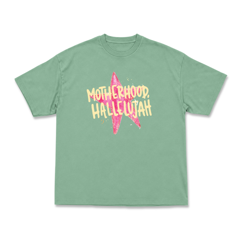Vintage MOTHERHOOD HALLELUJAH Star Graphic Print T-Shirt - Light Green - US16-18(2XL) - image 8