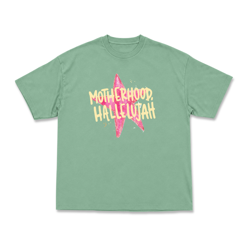 Vintage MOTHERHOOD HALLELUJAH Star Graphic Print T-Shirt - Light Green - US16-18(2XL) - image 8