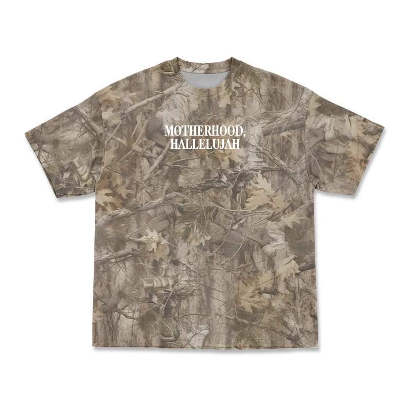 Vintage Camo MOTHERHOOD HALLELUJAH Print T-Shirt - Brown Camo - 3XL - image 11