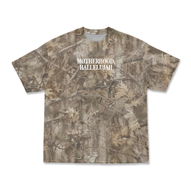 Vintage Camo MOTHERHOOD HALLELUJAH Print T-Shirt - Brown Camo - 3XL - image 11