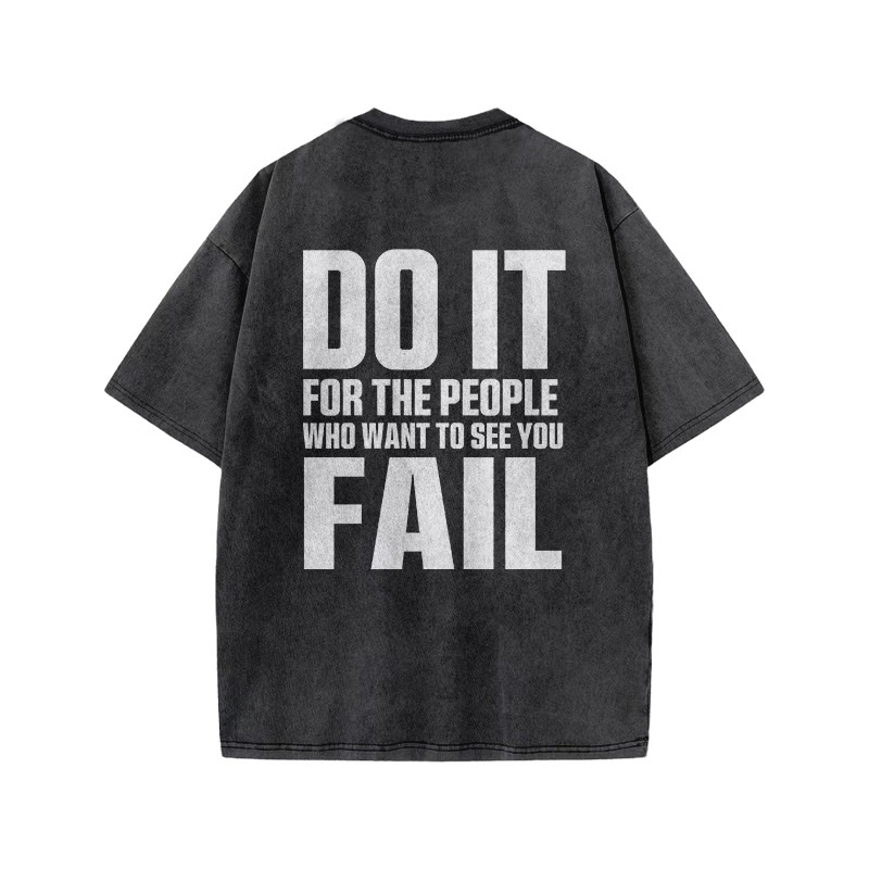 100% Cotton DO IT Gym Print Acid Washed T-shirt - image 3