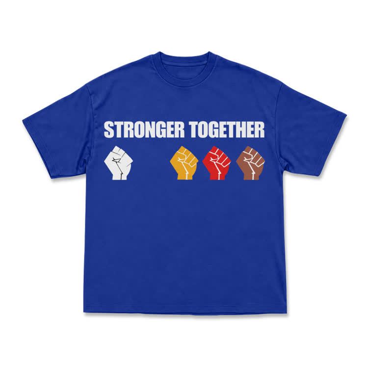 Unity Stronger Together Graphic Crew Neck T-Shirt - Blue - US16-18(2XL) - image 8