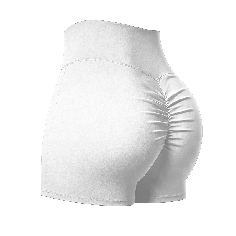 Solid Color Elevate High Waisted Scrunch Lift Active Yoga Shorts - White - 4XL - image 11