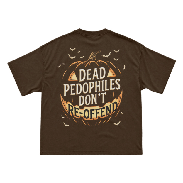 Halloween Pumpkin Statement Print T-Shirt - Coffee - US16-18(2XL) - image 11