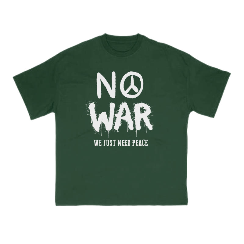 No War We Just Need Peace Print T-shirt - Green - US16-18(2XL) - image 8