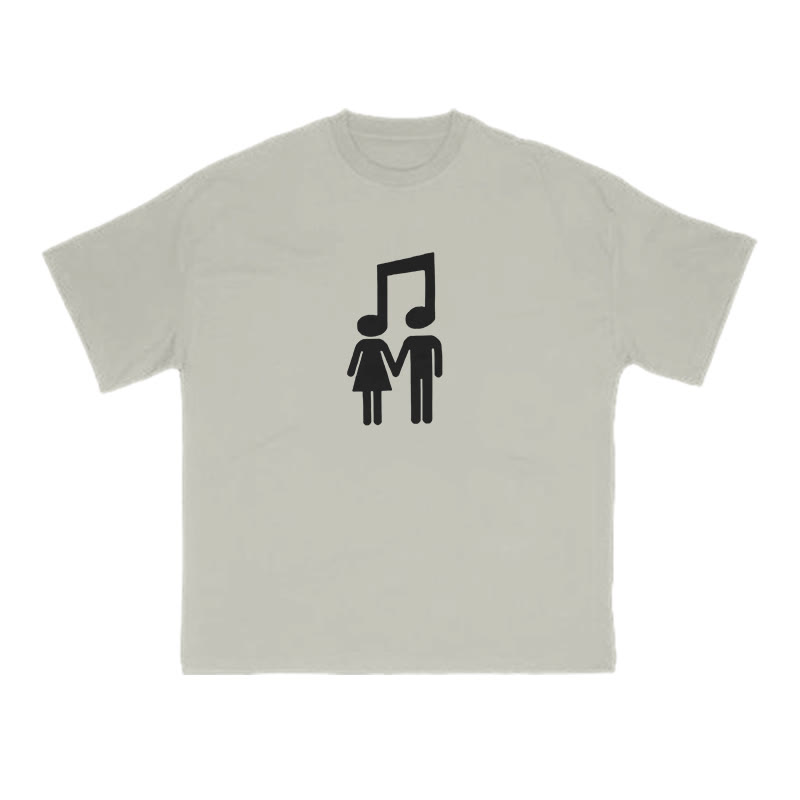 Unisex Music Makes Us Love Print T-shirt - Warm Grey - US16-18(2XL) - image 4