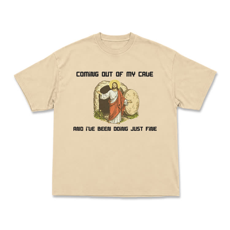 Faith Humorous Jesus Illustration Jersey T-Shirt - Apricot - US16-18(2XL) - image 8
