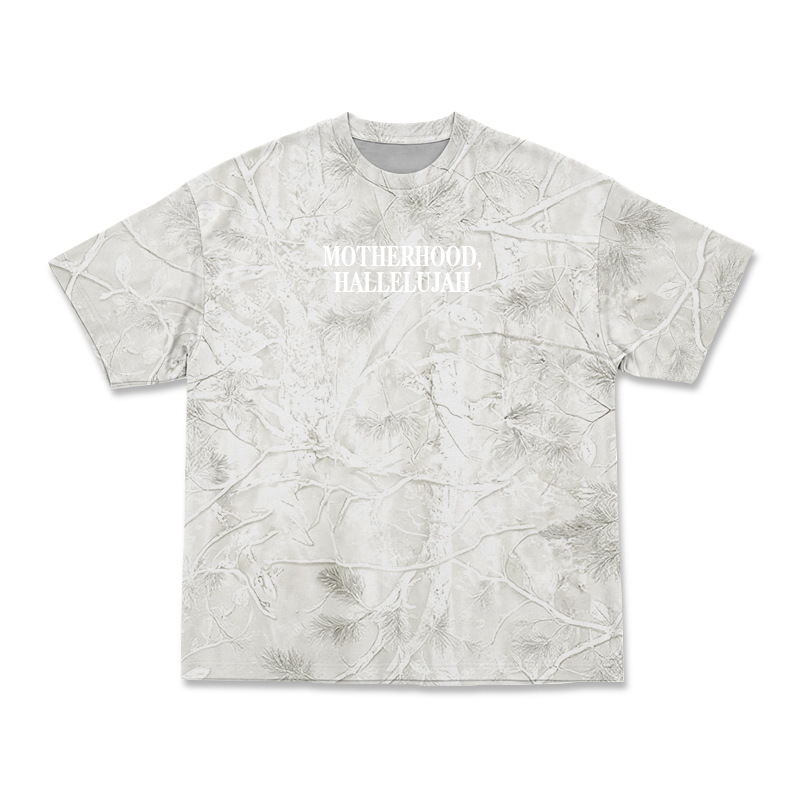 Vintage Camo MOTHERHOOD HALLELUJAH Print T-Shirt - Ivory Camo - 3XL - image 6