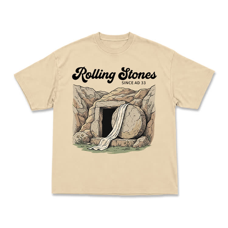 Vintage Rolling Stones Cave Graphic T-Shirt - Apricot - US16-18(2XL) - image 5