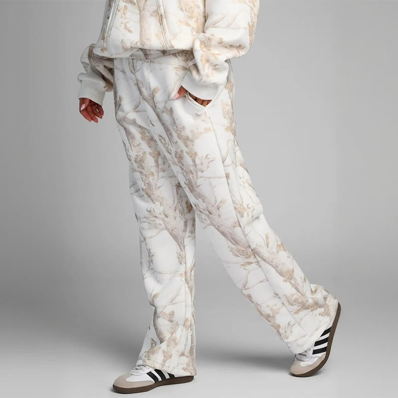 Dead Leaves Camouflage Print Straight-leg Sweatpants - image 7