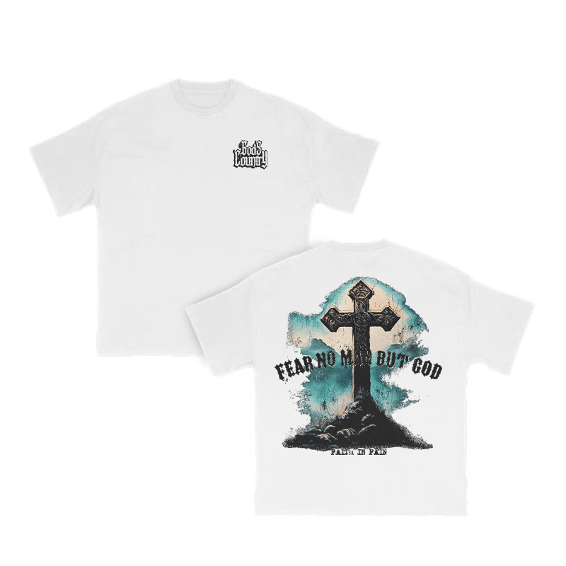 Faith In Pain Cross Print T-shirt - White - US16-18(2XL) - image 3
