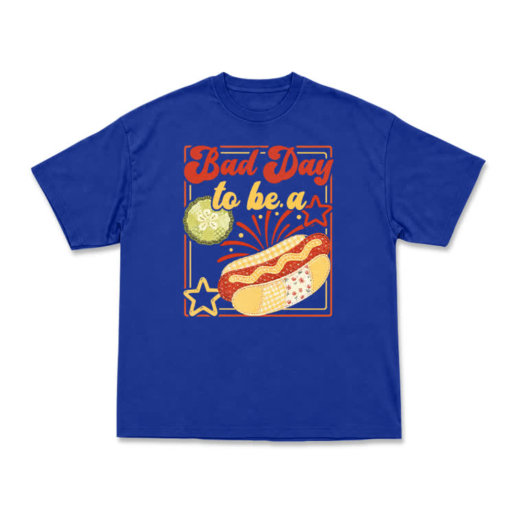 Bad Day to Be a Hot Dog Graphic Casual T-Shirt - Blue - US16-18(2XL) - image 11