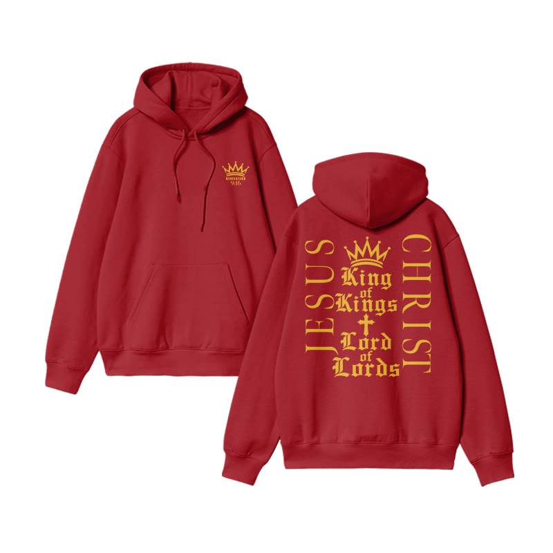Unisex Jesus Christ King Of Kings Lord Of Lords Print Hoodie - Red - US16-18(2XL) - image 9