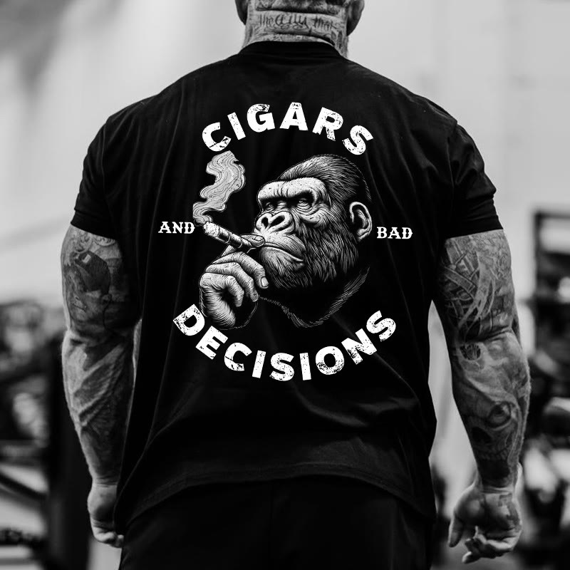 Gym 100% Cotton Cigars Decision Print T-shirt - image 4