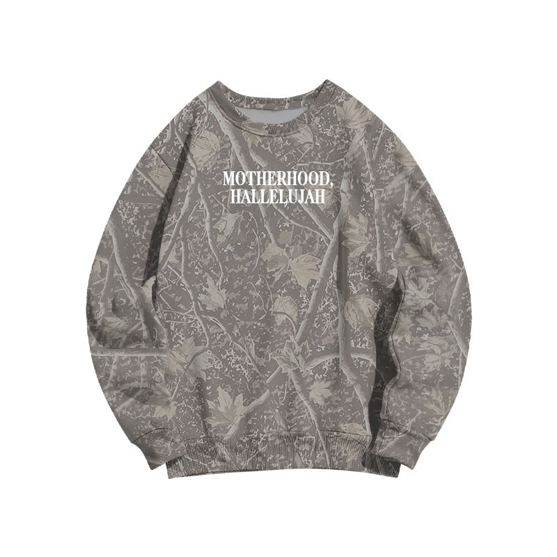 Vintage Camo MOTHERHOOD HALLELUJAH  Print Sweatshirt - Army Green - 3XL - image 2