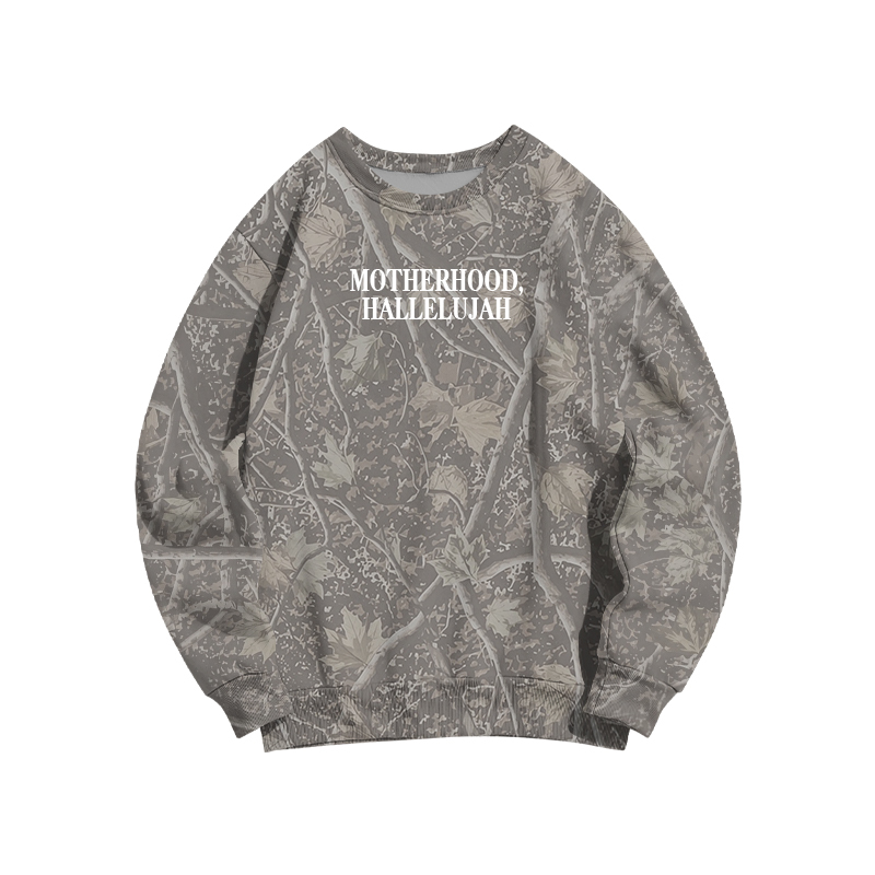 Vintage Camo MOTHERHOOD HALLELUJAH  Print Sweatshirt - Army Green - 3XL - image 2