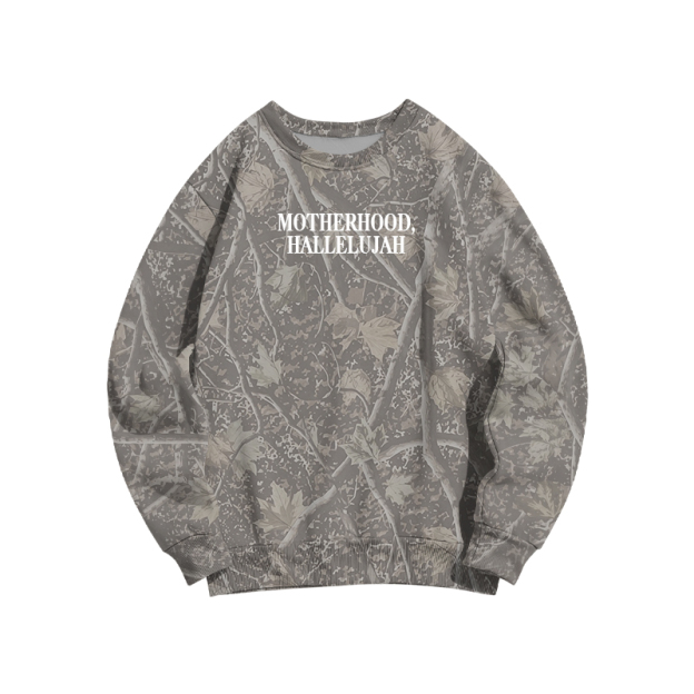Vintage Camo MOTHERHOOD HALLELUJAH  Print Sweatshirt - Army Green - 3XL - image 2