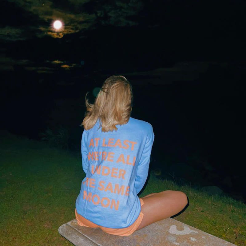 At Least We're All Under The Same Moon Print Sweatshirt