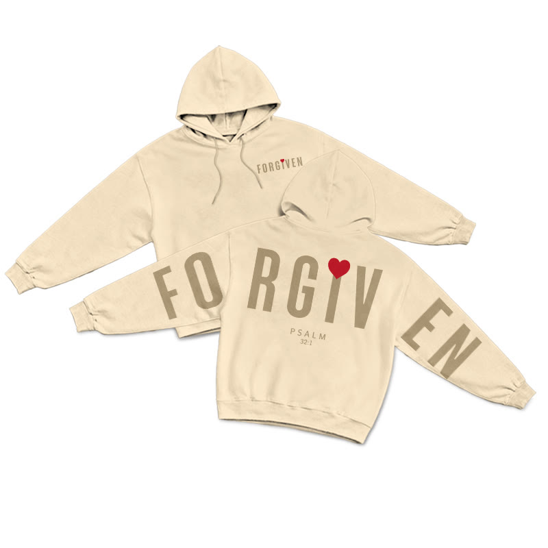 Forgiven Psalm 32:1 Valentine's Day Print Hoodie - Apricot - US16-18(2XL) - image 4
