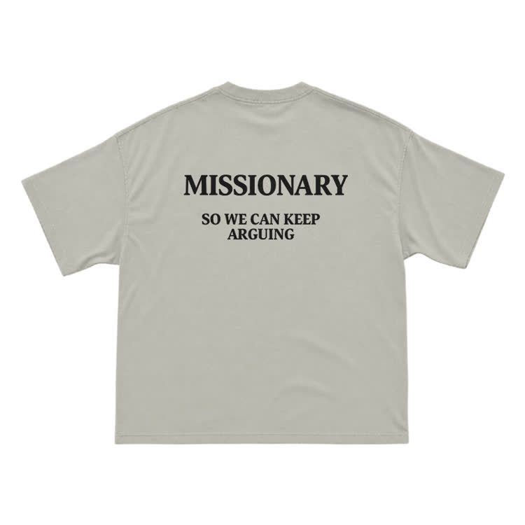 Missionary So We Can Keeparguing Graphic Print T-Shirt - Warm Grey - US16-18(2XL) - image 13