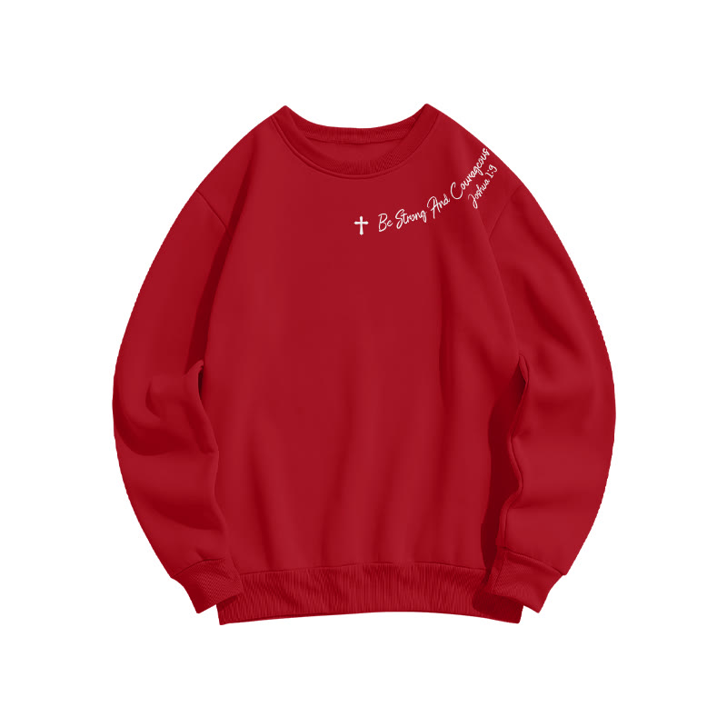 Unisex Be Strong And Courageous Joshua 1:9 Print Sweatshirt - Red - US16-18(2XL) - image 8