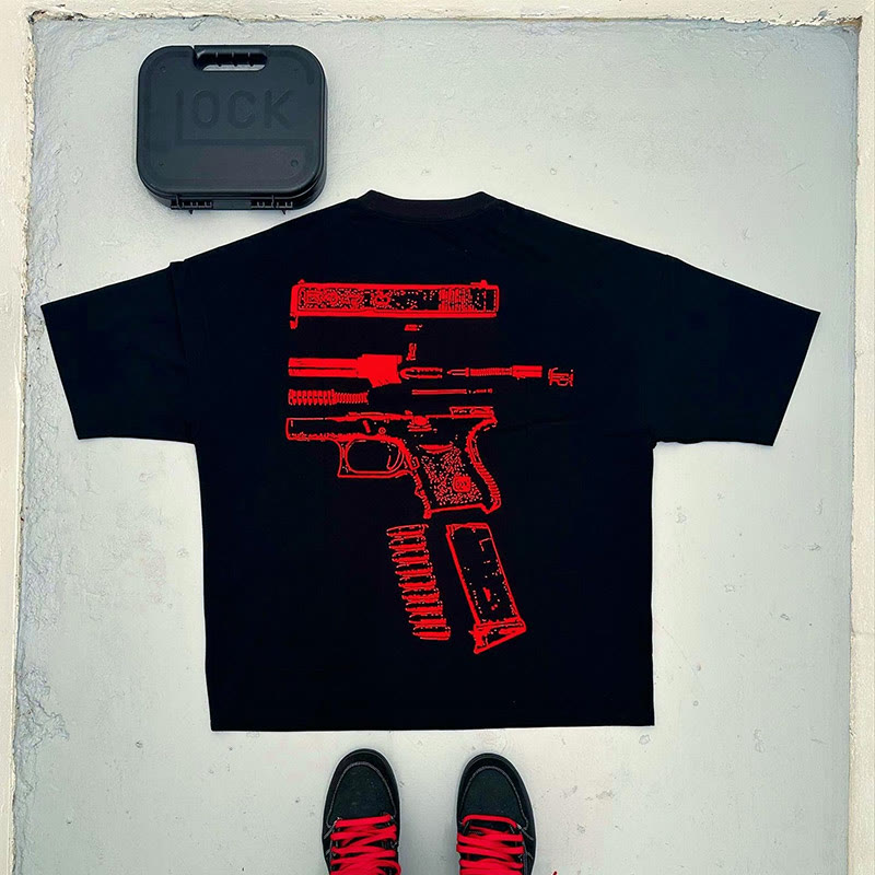 In Glock We Trust Print T-shirt 