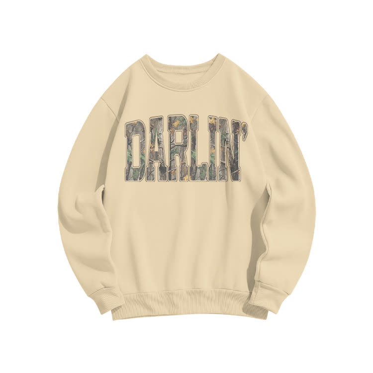 Casual Darlin' Camo Graphic Print Sweatshirt - Apricot - US16-18(2XL) - image 7