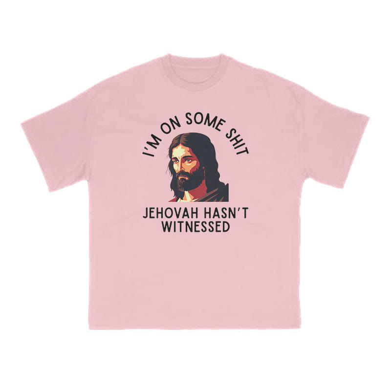 JEHOVAH HASN'T WITNESSED Print T-shirt - Pink - US16-18(2XL) - image 10