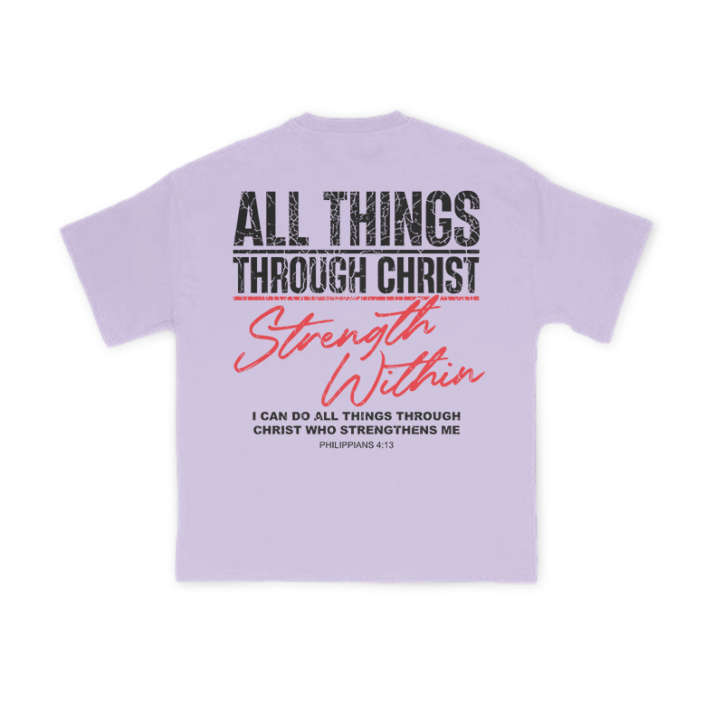 All Things Through Christ Print T-shirt - Purple - US16-18(2XL) - image 9