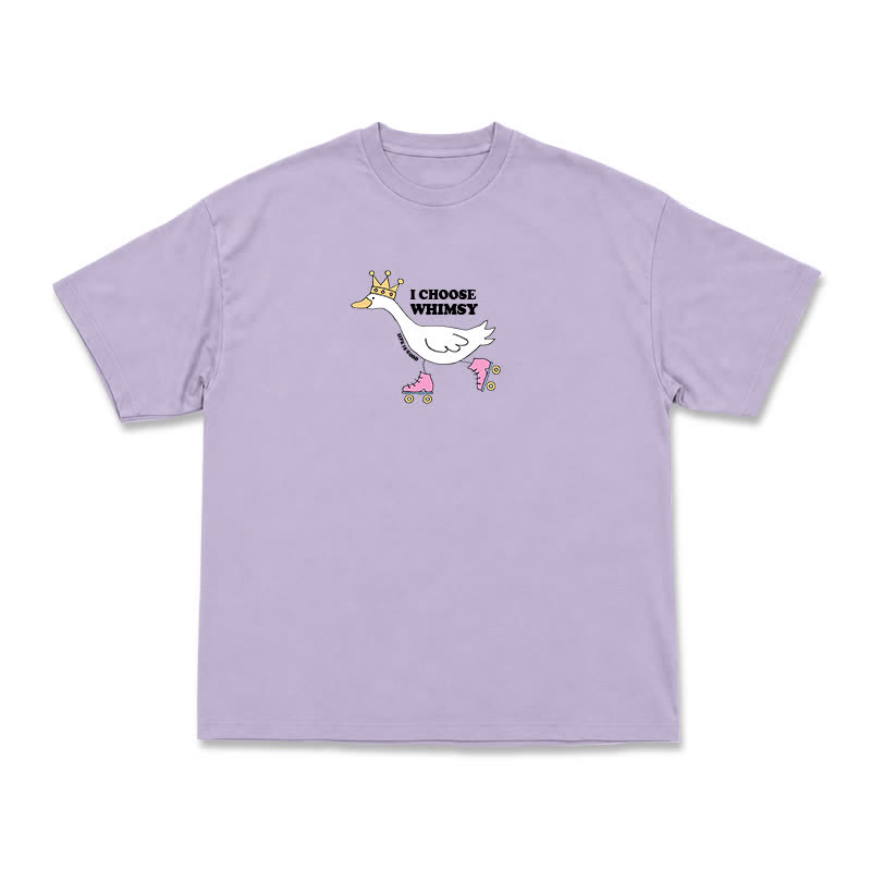 Casual Whimsy Crown Duck Graphic Relaxed Crewneck T-Shirt - Purple - US16-18(2XL) - image 8