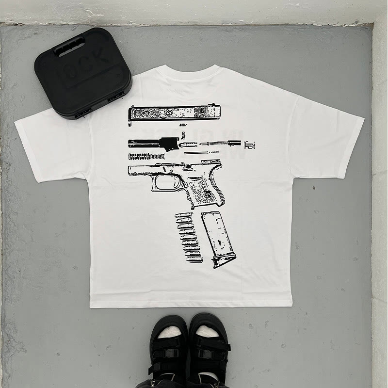 In Glock We Trust Print T-shirt 