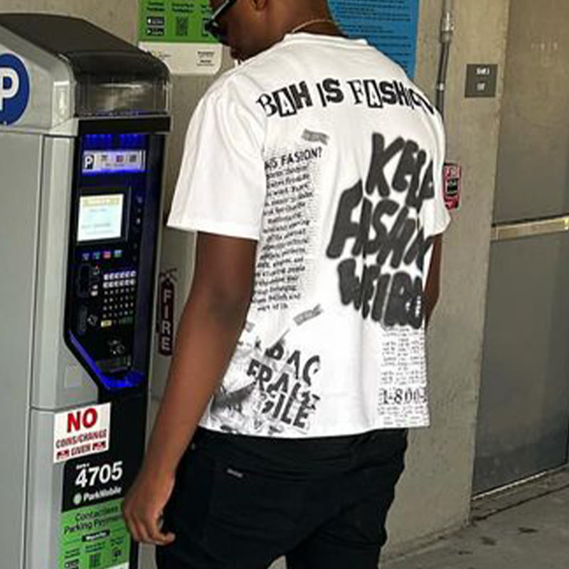 100% Cotton Street Style Business After Hours Keep Fashion Weird Print T-shirt