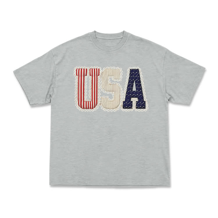 Vintage College Style USA T-Shirt - Grey - US16-18(2XL) - image 6
