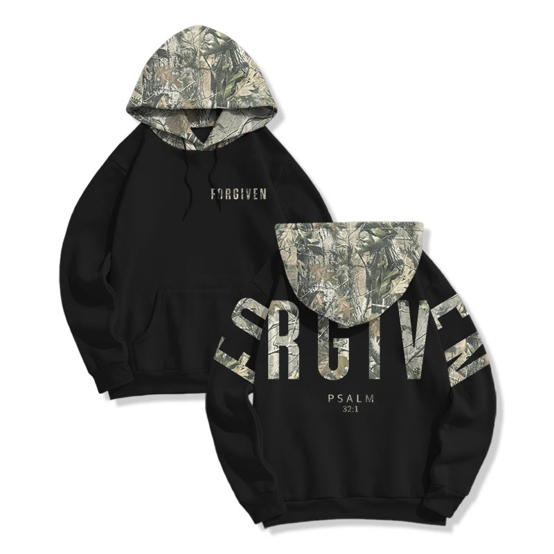 Forgiven Psalm 32:1 Dead Leaves Camouflage Print Hoodie - image 4