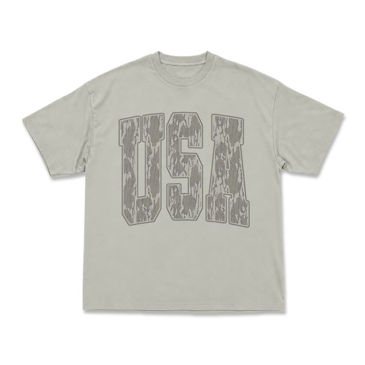 Camo USA Print T-Shirt - Warm Grey - US16-18(2XL) - image 4