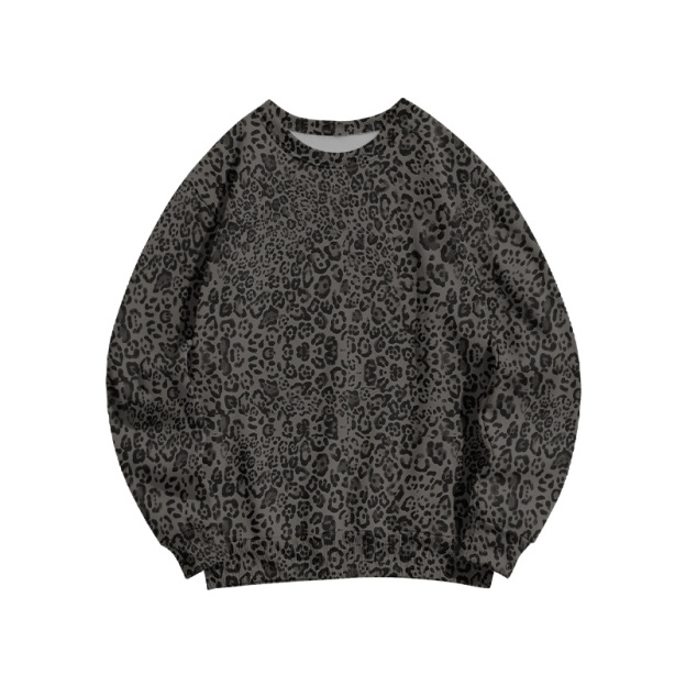 Street Leopard Graphic Print Sweatshirt - Black - 3XL - image 4