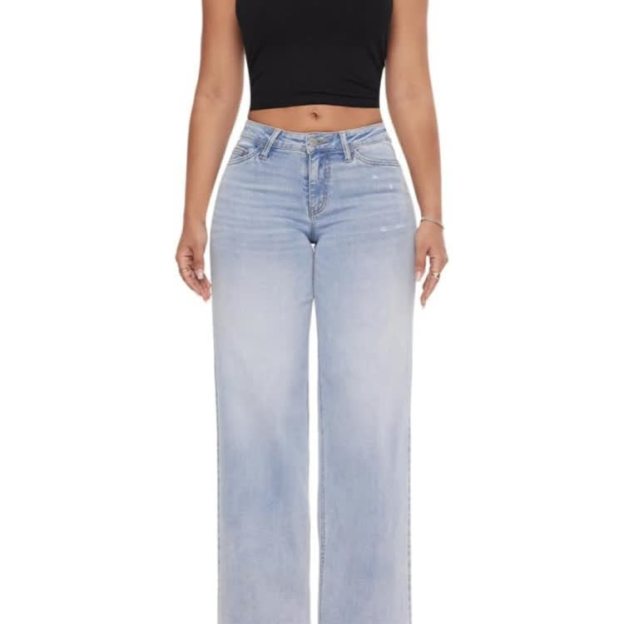 Stretchy Mid-rise Straight-leg Jeans - image 4