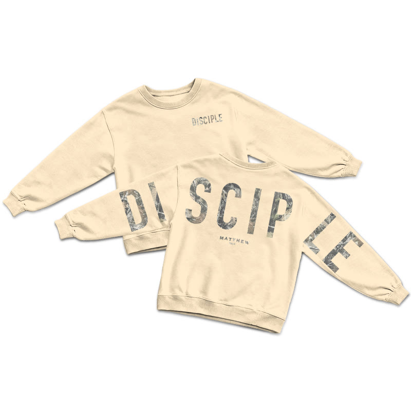 Dead Leaves Camouflage Disciple Matthew 28:19 Print Sweatshirt - Apricot - US16-18(2XL) - image 4