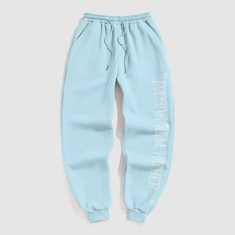 100% Cotton Forgive Them,Father Print Pants