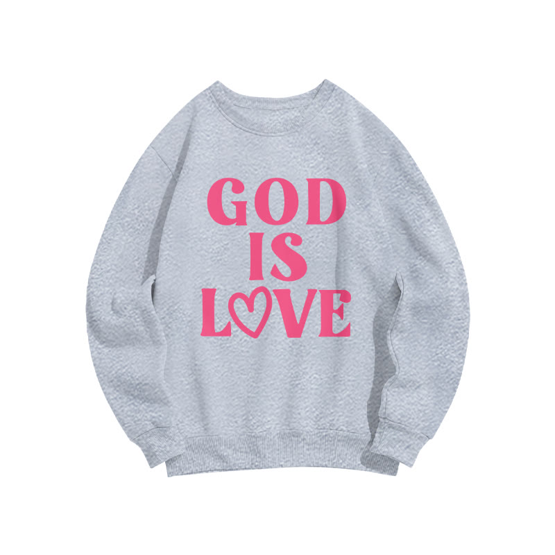 God Is Love Valentine's Day Print Sweatshirt - Grey - US16-18(2XL) - image 4