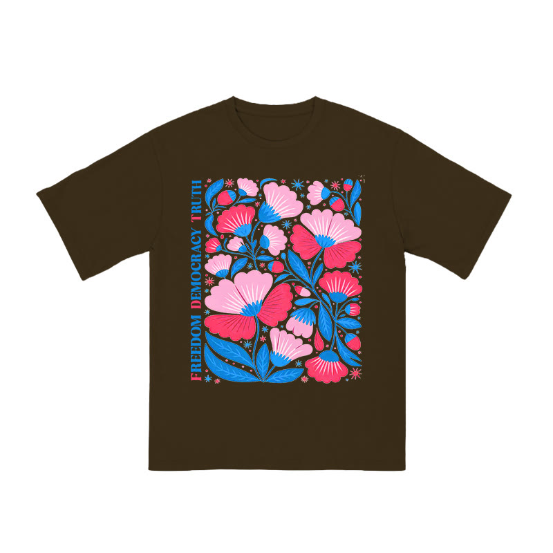 Unisex 100% Cotton Freedom Democracy Truth Print T-shirt